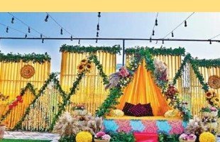 Marigold Stage Haldi Setup - Villa in Udaipur
