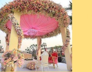 Circular Floral Dome Mandap - Villa in Udaipur