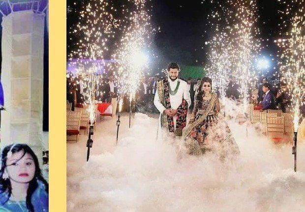 Fog & Sparkler Aisle - Villa in Udaipur